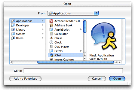 Application displayed as an atomic object