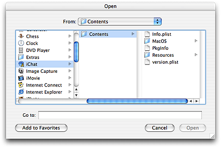 Application displayed as a directory