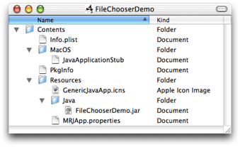 Application bundle contents
