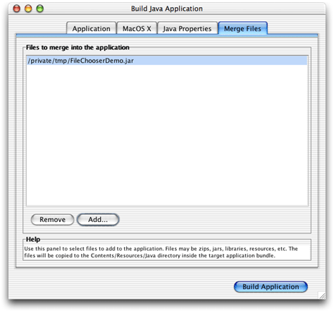Merge Files pane