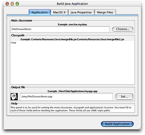 MRJAppBuilder Application pane