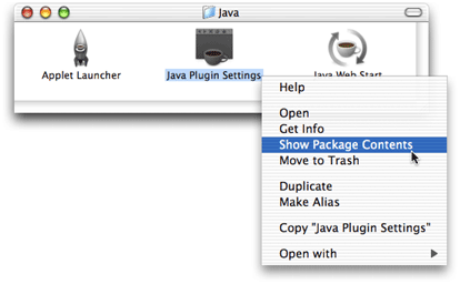 Show application bundle contents