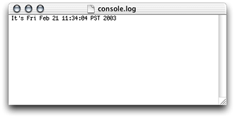 Output of Clock viewed through Console