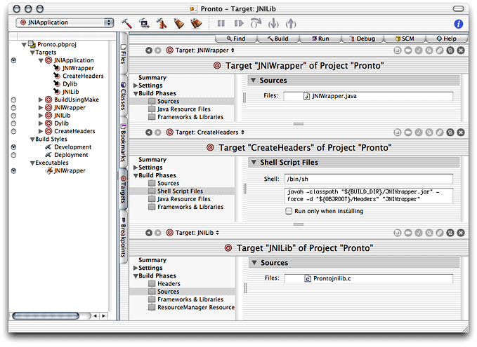 Targets of JNI-based application project