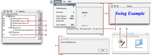 The files of a Java Swing application project