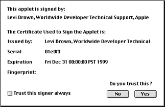 Certificate Dialog
