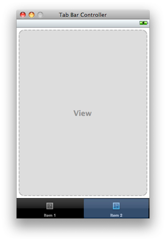 Tab bar controller editor window