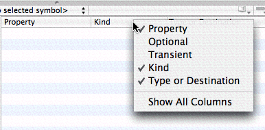 Browser column options