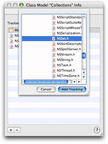 Adding a file in the Tracking pane
