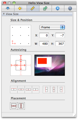 Specifying the autosizing behavior of a user interface element in Interface Builder