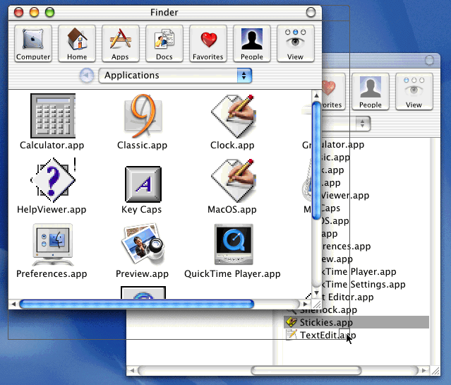 Outline feedback as a user resizes a window