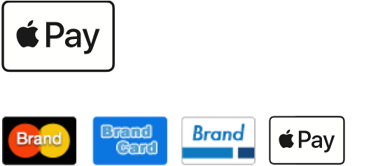 An example of the Apple Pay mark correctly adjacent to other brand marks