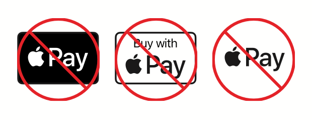  Incorrect examples of the Apple Pay mark