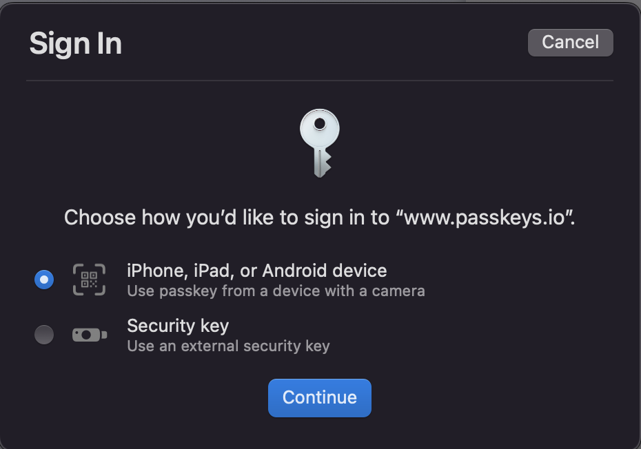 Comment configurer une passkey sur  ?