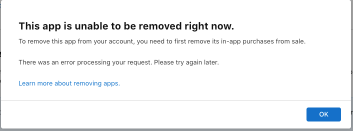 Remove app failed even after remov… | Apple Developer Forums