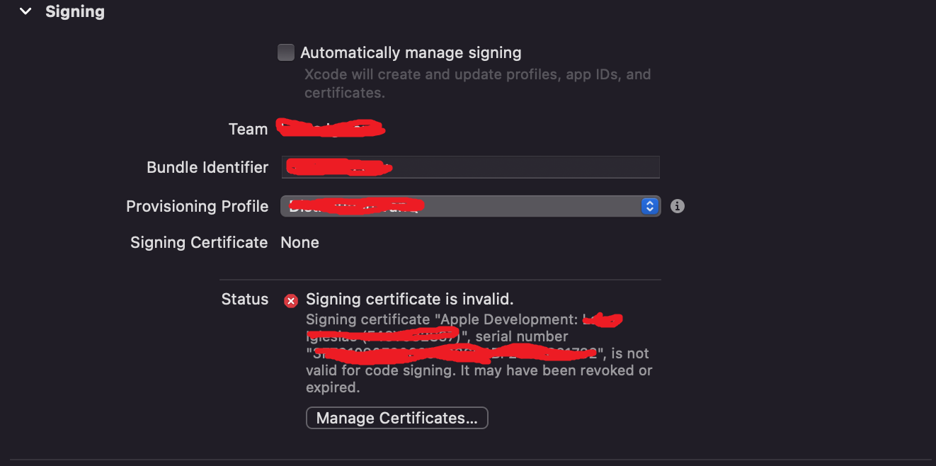 Can't use my distribution certific… | Apple Developer Forums