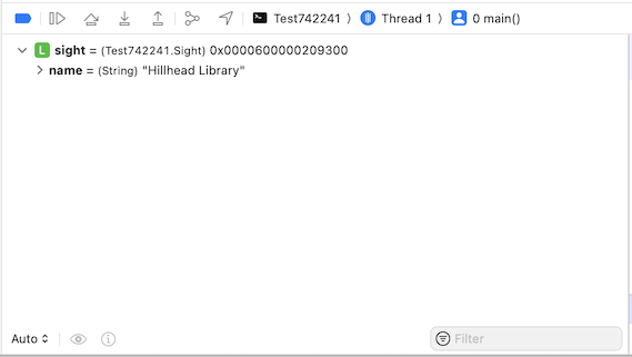 Xcode 15.0.1 object preview shows nothing in debug mode.png