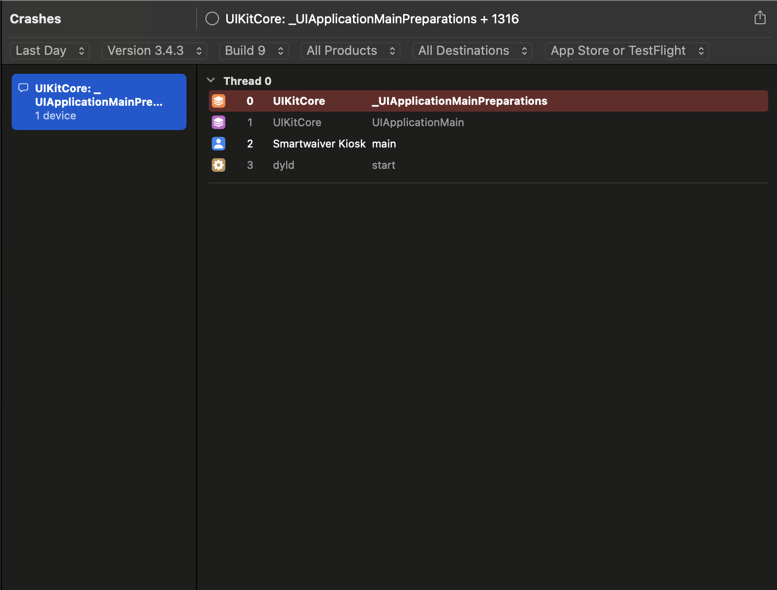 App Crashing in Test flight, Worki… | Apple Developer Forums