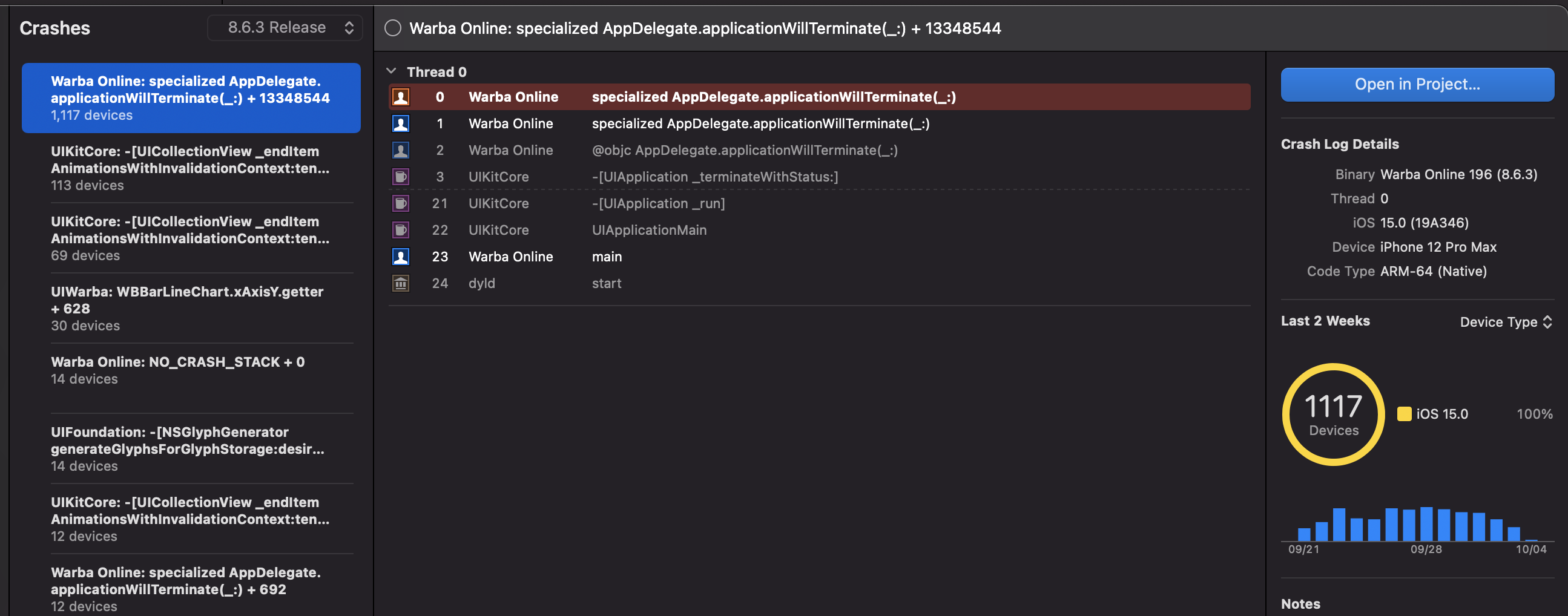 iOS15, app crash | Apple Developer Forums