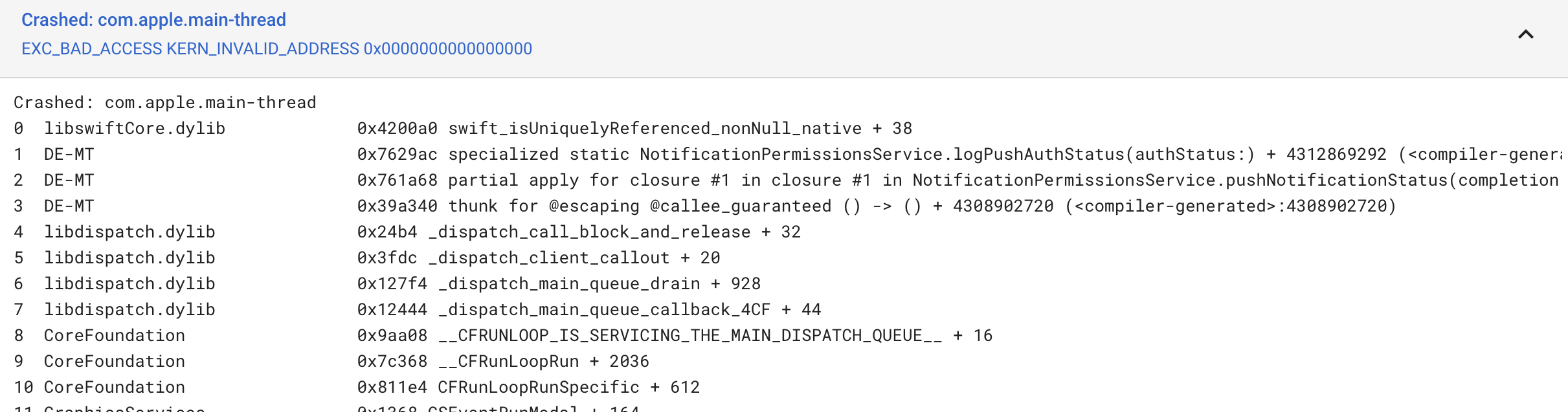 Crashed: com.apple.usernotificatio… | Apple Developer Forums