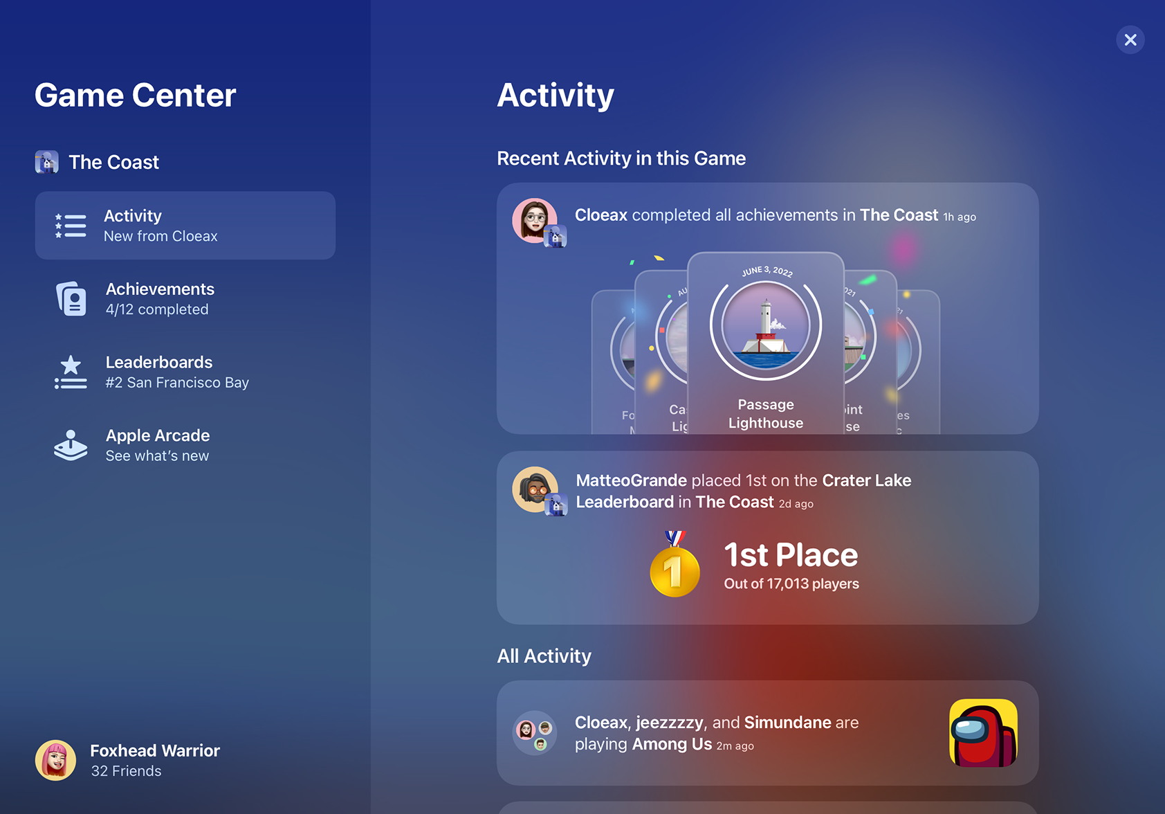 Game center apple