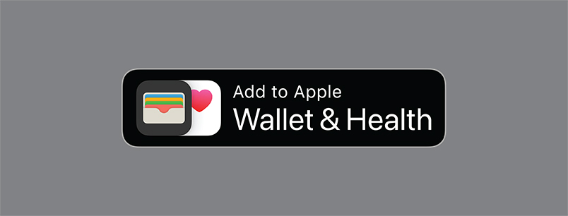 Add to Apple Wallet & Health button on colored background 