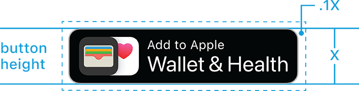 Add to Apple Wallet & Health button with clear space markers