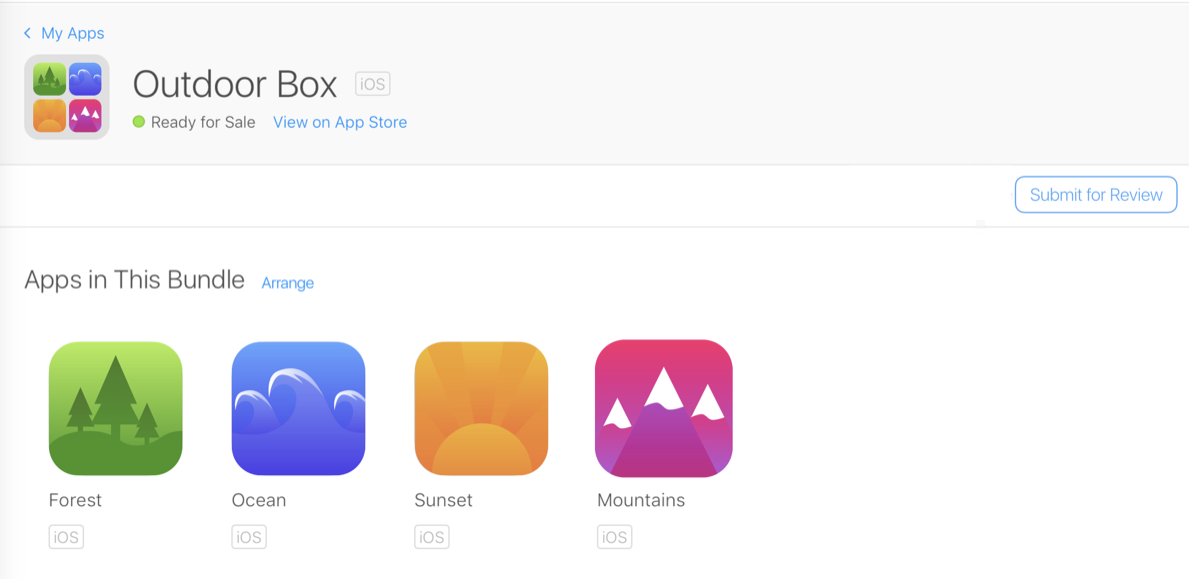 On the top right of the App Bundle page, there’s a "Submit for Review" button.