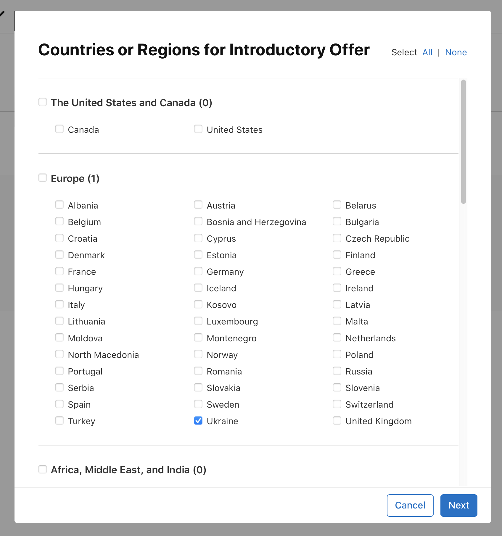 お試し価格の国または地域