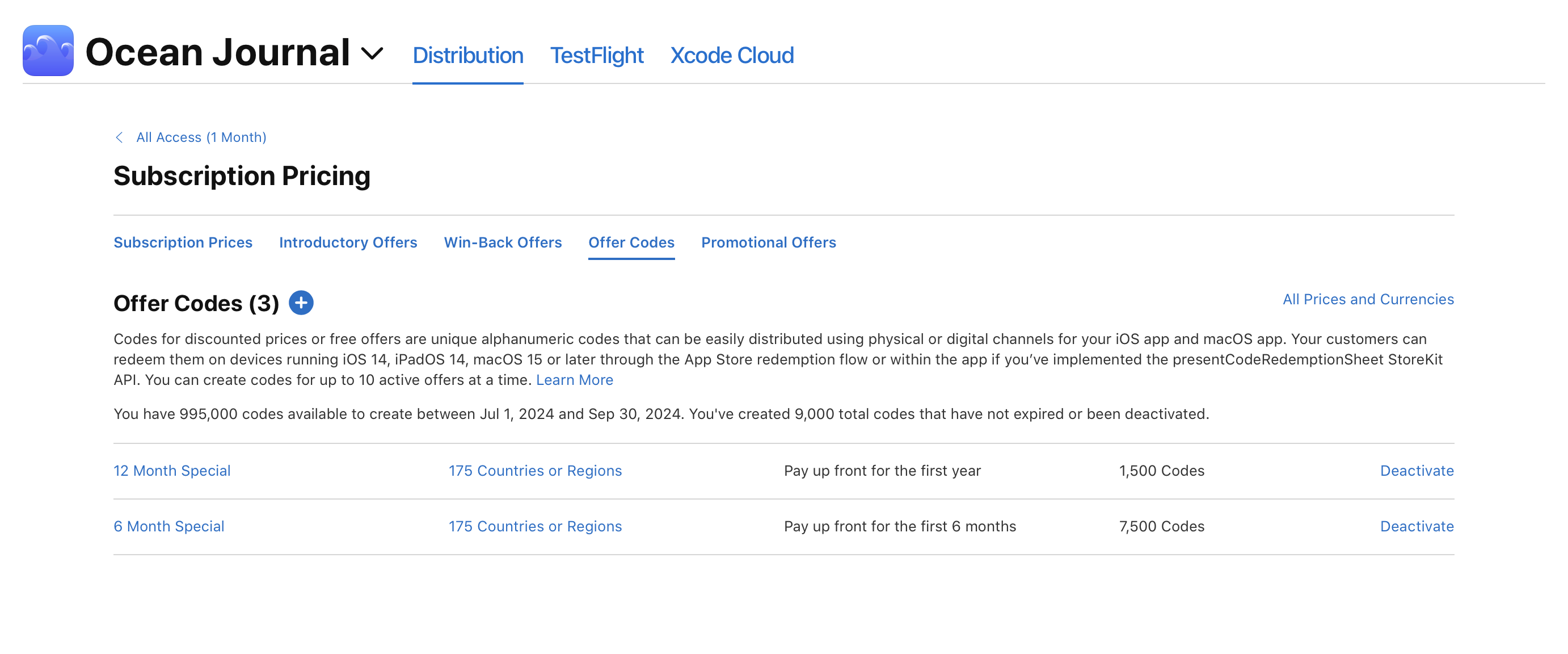Request and manage promo codes - Offer promo codes - App Store Connect -  Help - Apple Developer