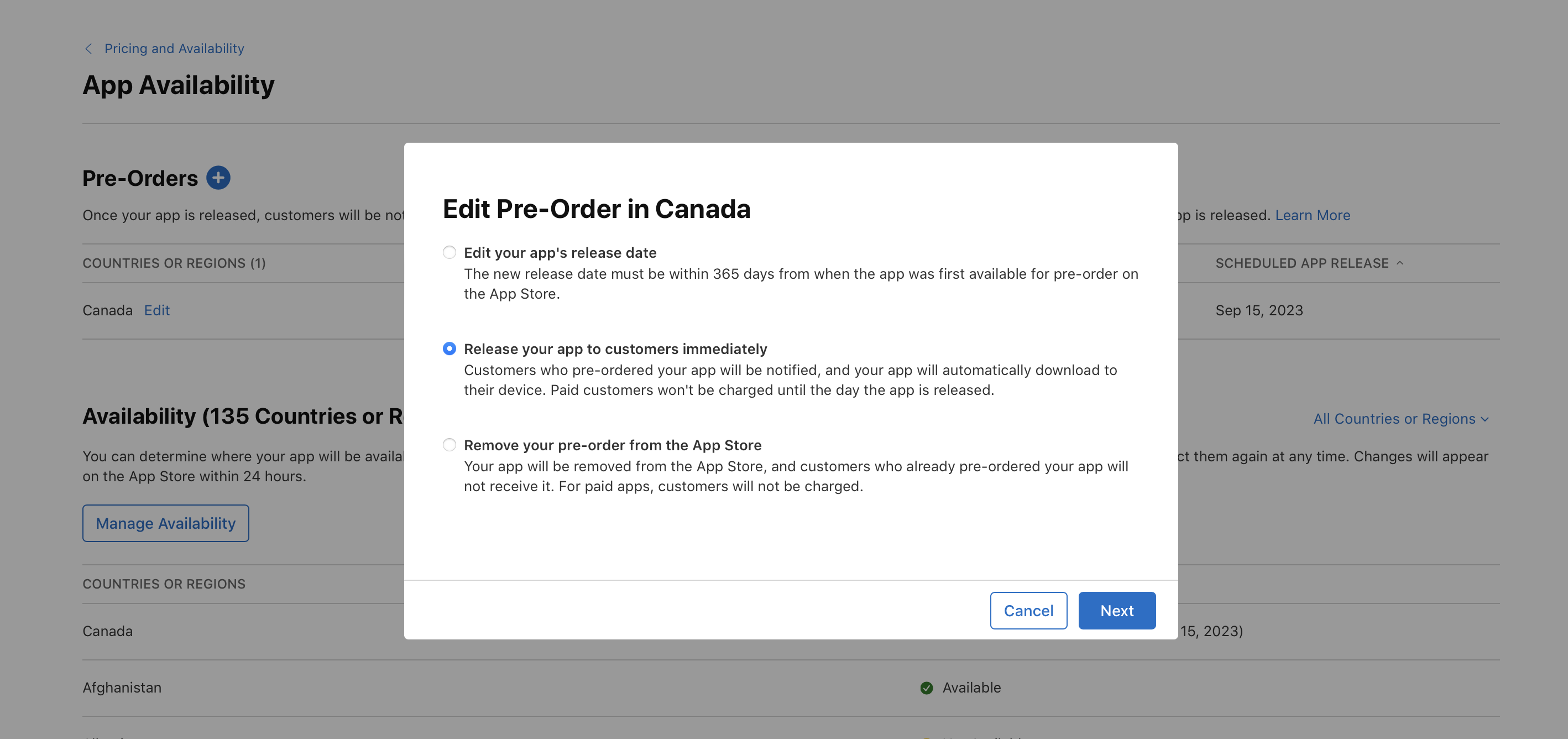 Publish for pre-order - Manage your app's availability - App Store