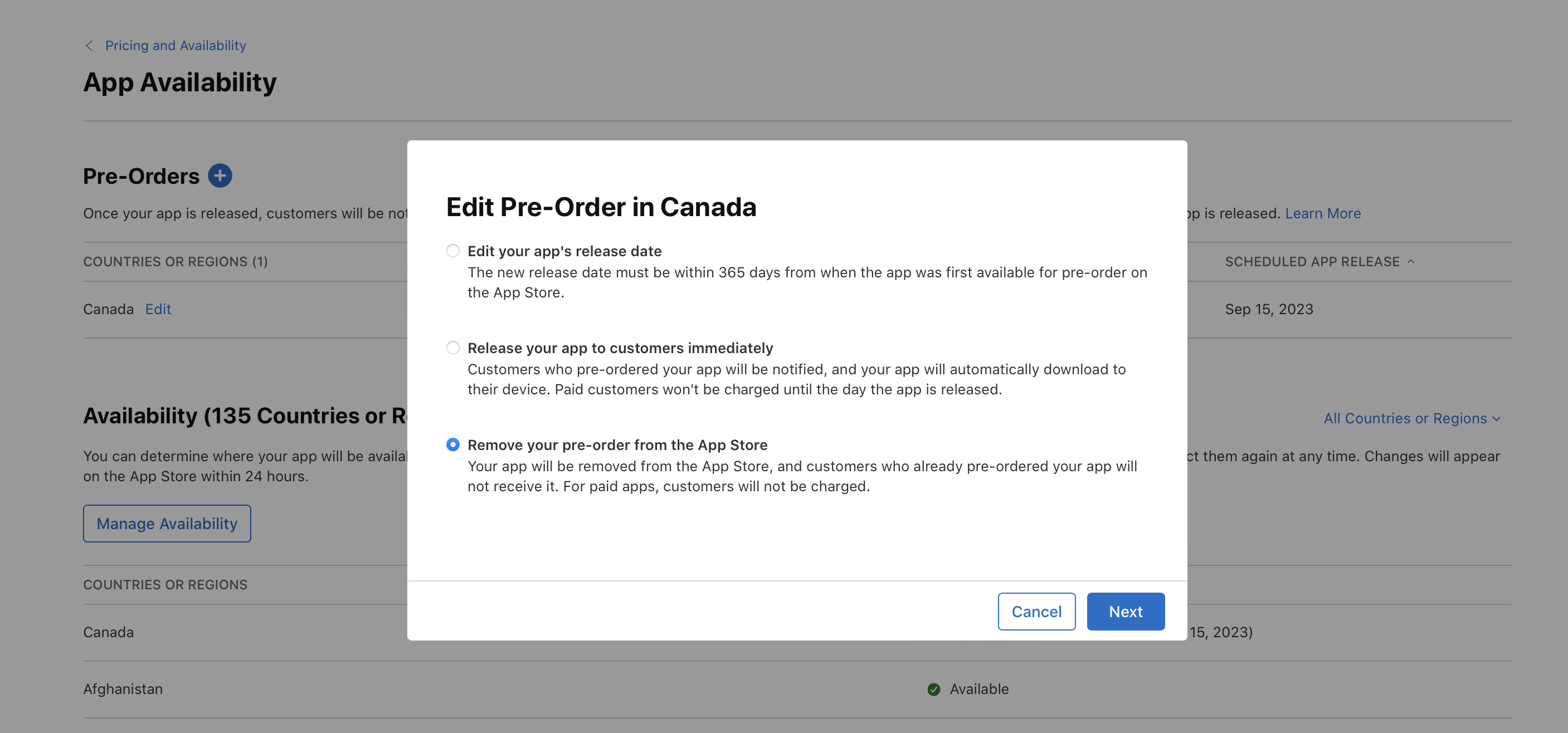 Publish for pre-order - Manage your app's availability - App Store