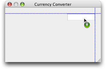 Positioning a text input field for the exchange rate