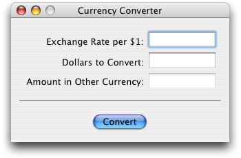 The Currency Converter window