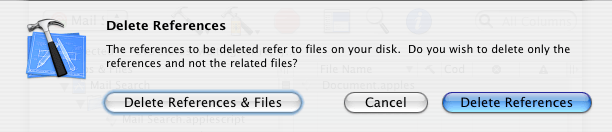 Deleting a file from a project