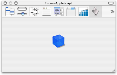 The AppleScript palette in Interface Builder’s Palette window