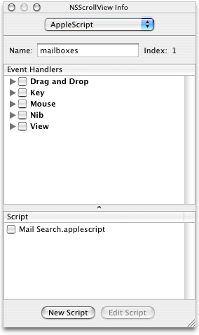 The Info window for the scroll view containing the outline view