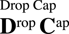 Text drawn using a Roman baseline and a hanging baseline for capitals