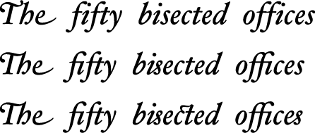 Levels of ligature formation controlled with ligature feature selectors