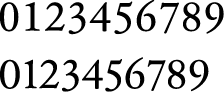 Fixed-width and proportional-width numerals