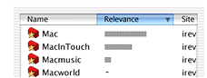 Relevance controls in a search result