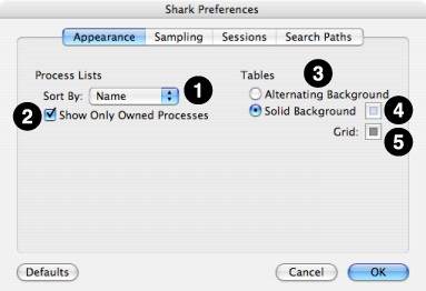 Shark Preferences — Appearance