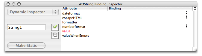 The WOString Binding Inspector