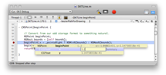 Changing variables with debugger datatips in the text editor