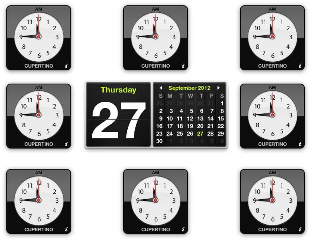 Color makes your widget stand out—can you spot the Calendar?