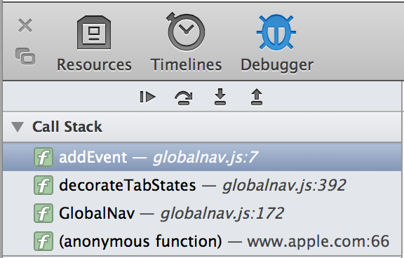 safari javascript debug