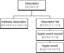 Hierarchy of Apple event data structures