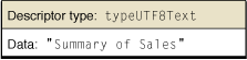 A descriptor whose data is a Unicode text string
