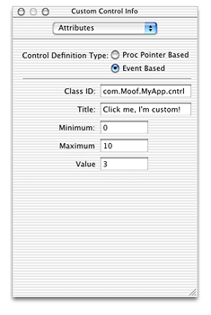 Assigning the class ID and name for a custom control