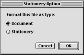 Stationery Option dialog box